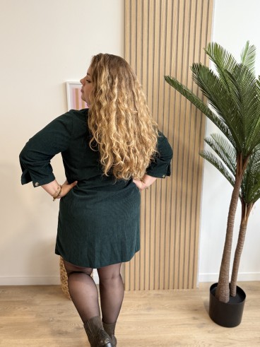 Robe tunique cotelés Isadora vert