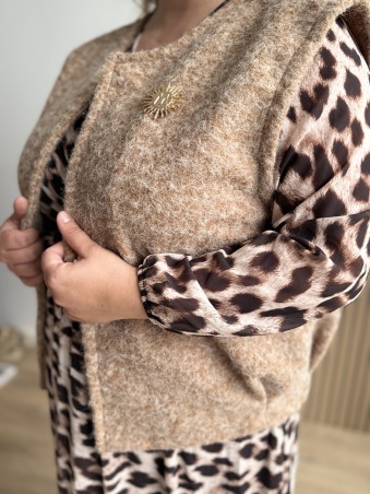 Gilet sans manches avec broche Lucia camer