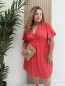 Robe courte et fluide "Manon" unie corail