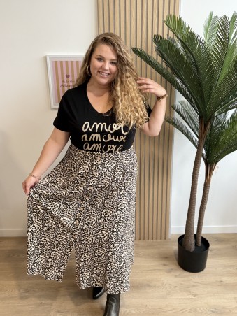 Tee shirt amor amour amore Leonor noir