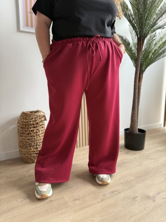 Pantalon uni Jog bordeaux