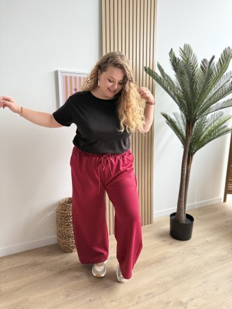 Pantalon uni Jog bordeaux