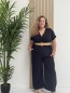Combinaison fluide "Tina" noire avec ceinture corde incluse TU Combinaison fluide "Tina" noire avec ceinture corde incluse TU