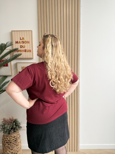 Tee shirt amor amour amore Leonor bordeaux