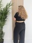 Combinaison fluide "Tina" noire avec ceinture corde incluse TU Combinaison fluide "Tina" noire avec ceinture corde incluse TU