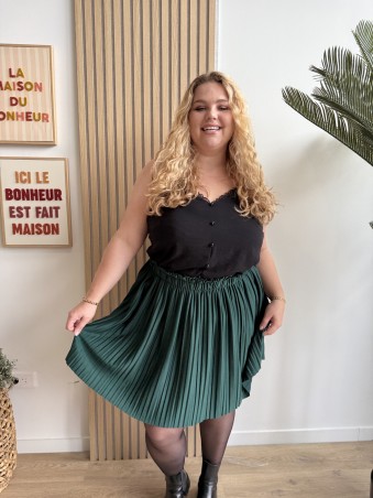 Jupe plissée Savina vert sapin