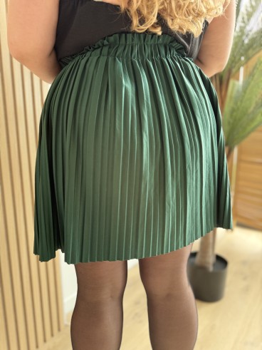 Jupe plissée Savina vert sapin