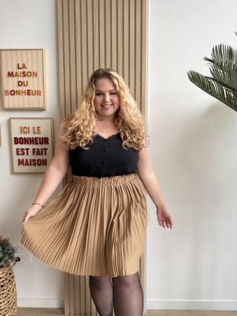 Jupe plissée Savina camel