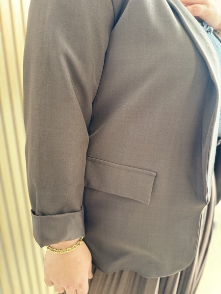 Blazer uni "Lya" marron chocolat
