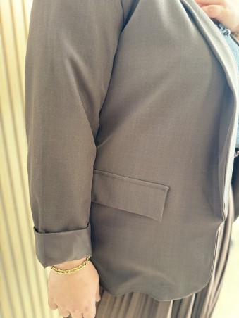 Blazer uni "Lya" marron chocolat