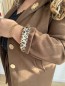 Manteau broche manches léopard marron Manteau broche manches léopard marron