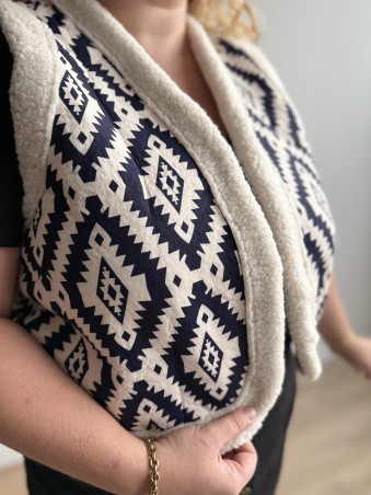 Gilet sans manches Sherpa géométrique Samia