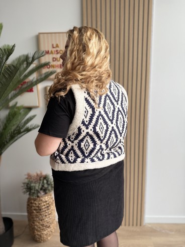 Gilet sans manches Sherpa géométrique Samia
