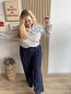 Pantalon velours côtelés bleu