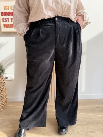 Pantalon velours côtelés noir