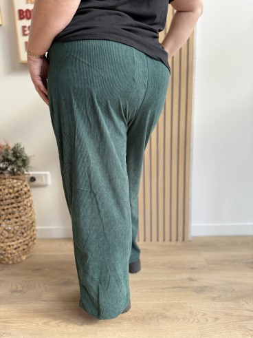 Pantalon velours côtelés vert