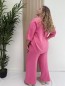 Ensemble chemise + pantalon gaze de coton uni fuschia