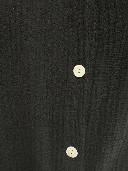 Ensemble chemise + pantalon gaze de coton uni noir
