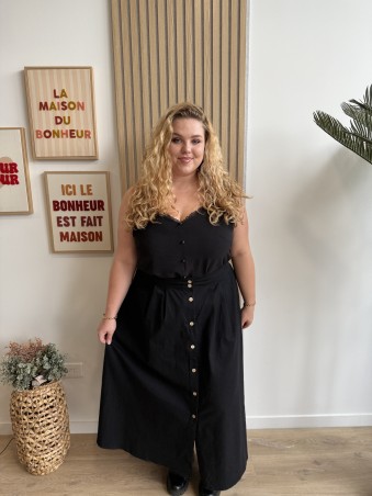 Jupe longue unie Fanny noir