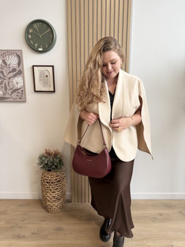 Jupe longue satine curvy Oceane chocolat