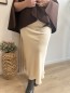 Jupe longue satine curvy Oceane beige