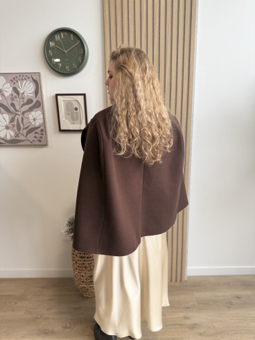 Cape style blazer Jade chocolat