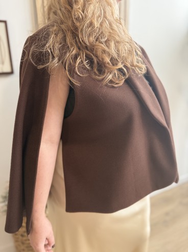 Cape style blazer Jade chocolat