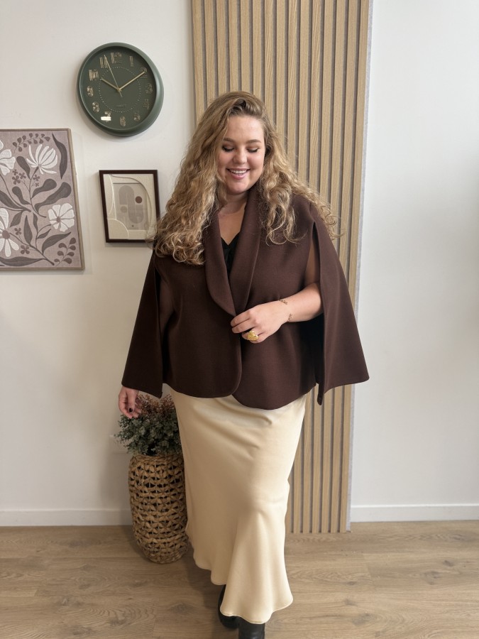 Cape style blazer Jade chocolat