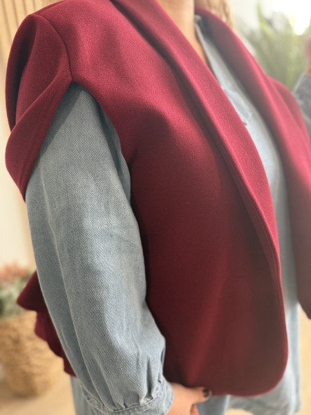 Cape style blazer Jade bordeaux