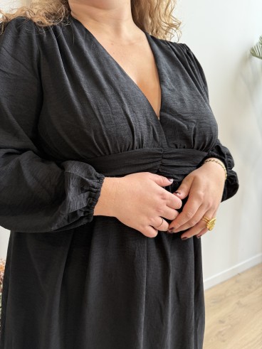 Robe courte ceinturée Constance noir