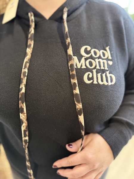Pull à capuche Cool Mom Club noir