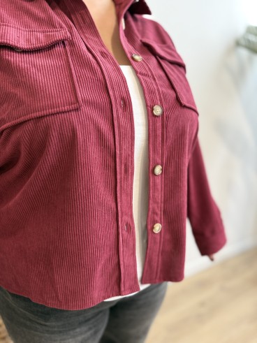 Chemise côtelé Anne bordeaux