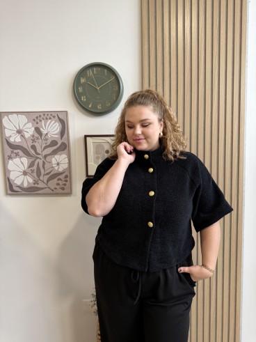 Cardigan Epais Plume noir