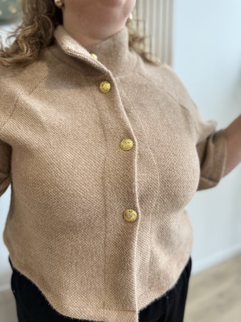Cardigan Epais Plume camel