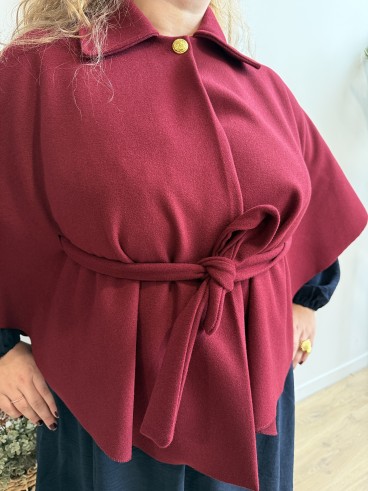 Poncho Bella bordeaux