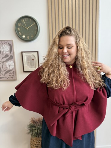Poncho Bella bordeaux