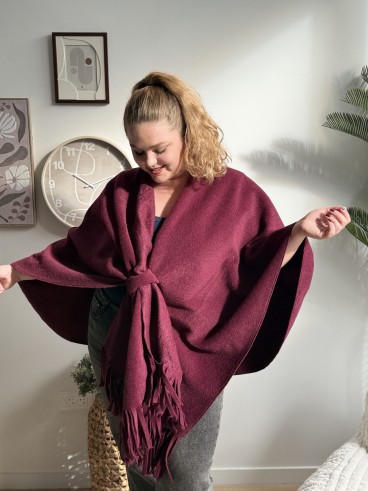 Cape écharpe Louisa bordeaux