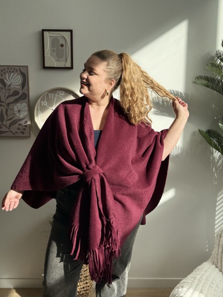 Cape écharpe Louisa bordeaux