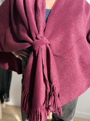 Cape écharpe Louisa bordeaux