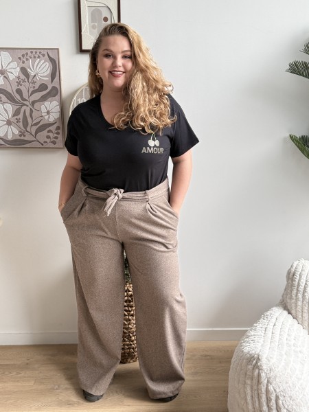 Pantalon épais Nina taupe