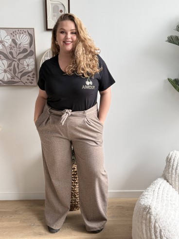 Pantalon épais Nina taupe