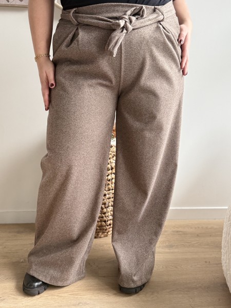 Pantalon épais Nina taupe