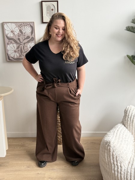 Pantalon épais Nina chocolat