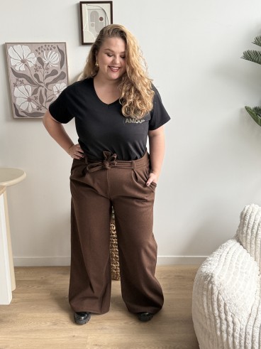 Pantalon épais Nina chocolat