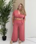 Combinaison fluide "Tina" rose avec ceinture corde incluse TU