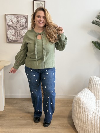 Jeans bleu wide leg Marguerite