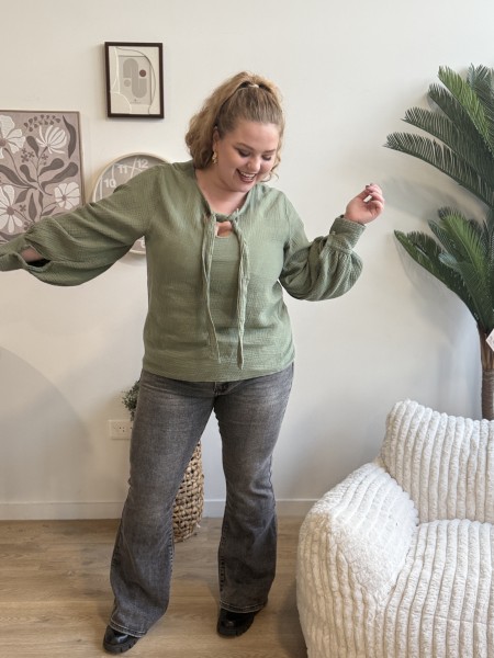 Jeans gris coupe flare