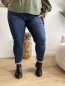 Jeans bleu mom fit poche frange