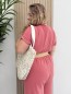 Combinaison fluide "Tina" rose avec ceinture corde incluse TU