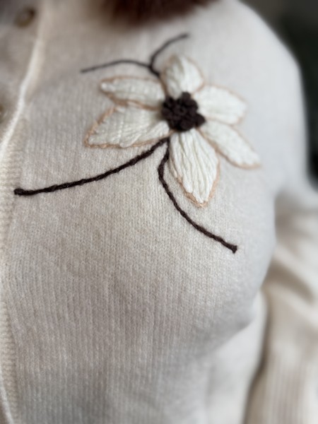 Gilet grandes fleurs Severina beige